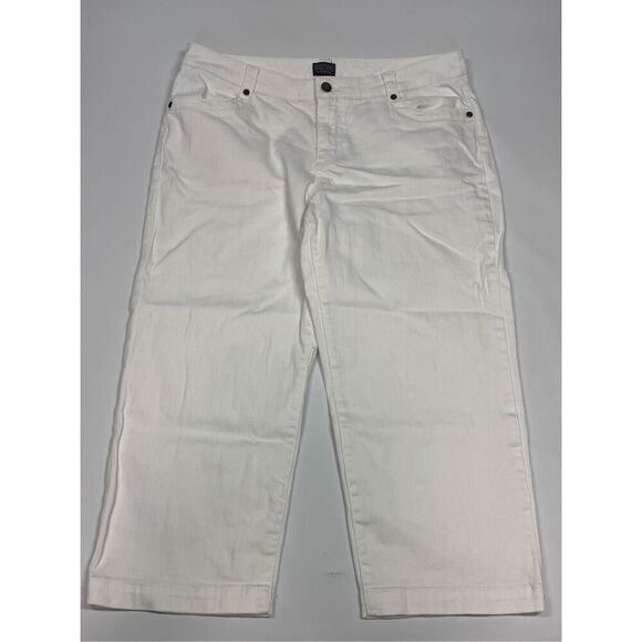 Additions By Chico's Women's 5 Pocket Denim Wide Leg Crop Jeans White Chico's Si - Picture 1 of 6